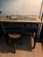 Prachtig tafeltje / sidetable landelijk wabi  sabi, Ophalen, 50 tot 100 cm, Zo goed als nieuw, 25 tot 50 cm