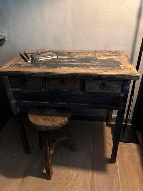 Prachtig tafeltje / sidetable landelijk wabi  sabi, Huis en Inrichting, Tafels | Sidetables, Zo goed als nieuw, 25 tot 50 cm, 50 tot 100 cm