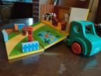Houten  veel wagen met 10 houten figuren, Ophalen of Verzenden, Speelset