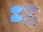 Tupperware 2 ovale dozen trommels blauw 0,5 L, Blauw, Ophalen of Verzenden