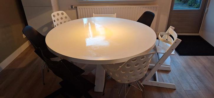 Eettafel 180 cm, Huis en Inrichting, Tafels | Eettafels, Gebruikt, 150 tot 200 cm, Rond, Ophalen