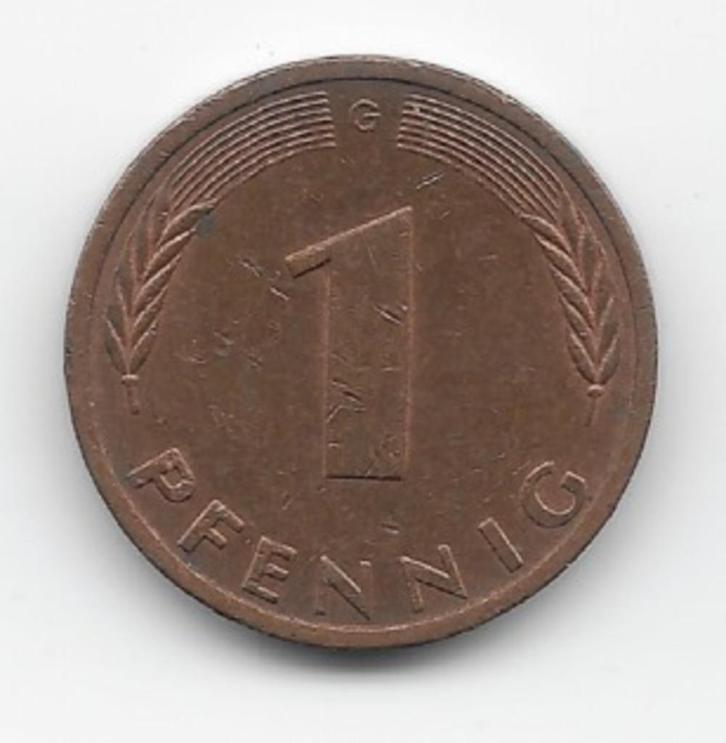 Duitsland 1 pfennig 1981 (G) KM# 105, Postzegels en Munten, Munten | Europa | Niet-Euromunten, Losse munt, Duitsland, Verzenden