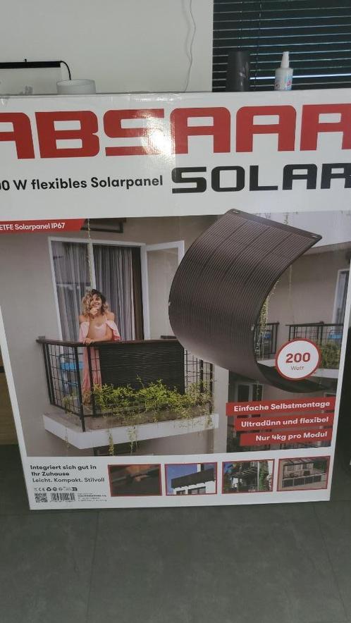 2X Absaar Solar FLEXI zonnepanelen 200W zwart Nieuw Garantie, Caravans en Kamperen, Camper-accessoires, Nieuw, Ophalen of Verzenden