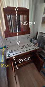 Antieke Wastafel met Spiegel & Marmer, Antiek en Kunst, Ophalen