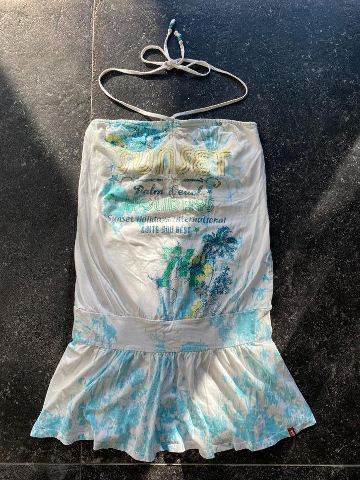 Strandjurkje EDC, Kleding | Dames, Jurken, Zo goed als nieuw, Maat 38/40 (M), Wit, Boven de knie, Ophalen of Verzenden