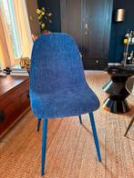 Eetkamer stoelen blauw vier stuks, Huis en Inrichting, Stoelen, Ophalen, Zo goed als nieuw, Blauw, Vier