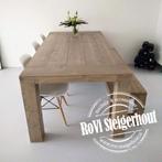 Eettafel op maat met kleur naar wens, Overige materialen, Vijf personen of meer, Landelijk industrieel modern, Rechthoekig