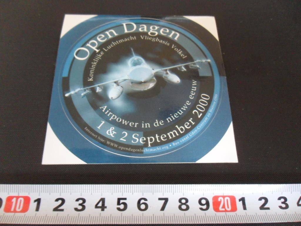 sticker Leger Open Dag Vliegbasis Volkel  2000 *, Ophalen, Zo goed als nieuw