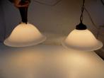 Hanglamp lamp vintage melkglazen kap vintage brocante, Ophalen, Gebruikt