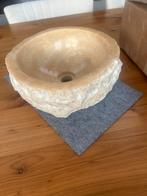 Travertin Waskom - Natuursteen, Huis en Inrichting, Badkamer | Badkamermeubels, Ophalen, Minder dan 50 cm, Nieuw, Minder dan 25 cm