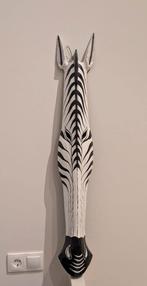 Houten Zebra masker | Afrikaanse wanddecoratie handgeschild, Ophalen of Verzenden, Zo goed als nieuw