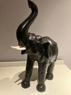 Vintage Leren Olifant - Decoratief Beeld, Ophalen of Verzenden