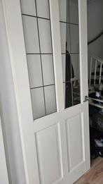 Witte binnendeur met glas, opdekdeur, Ophalen, Gebruikt, Glas, Binnendeur