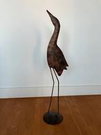 Metalen Kraanvogel Beeld - Tuindecoratie, Ophalen of Verzenden, Zo goed als nieuw, Metaal, Dierenbeeld