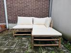 3-delige bamboo loungeset, Tuin en Terras, Tuinsets en Loungesets, Overige materialen, 3 zitplaatsen, Ophalen of Verzenden, Zo goed als nieuw