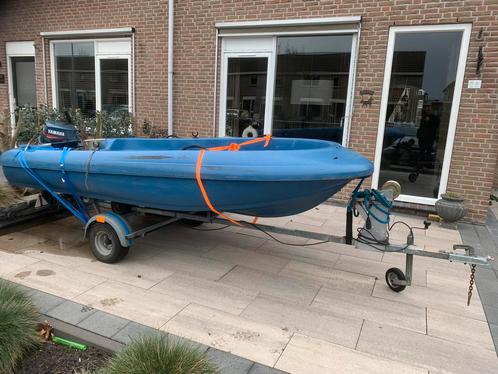 Jeanneau cap 370+ yamaha 6 pk 2-takt en atlanta trailer, Watersport en Boten, Vis- en Consoleboten, Gebruikt, Tot 10 pk, 3 tot 6 meter