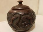 Houten uitgesneden pot met deksel, Antiek en Kunst, Ophalen of Verzenden