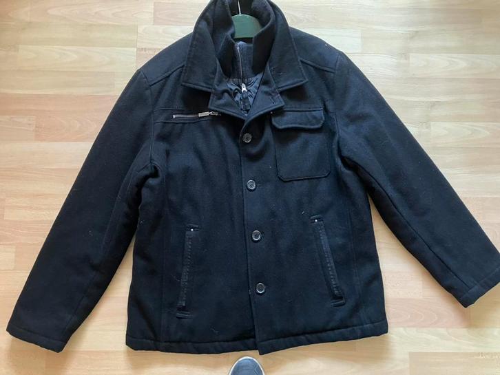 Essentials zwarte wollen winterjas/jopper mt XL igs, Kleding | Heren, Jassen | Winter, Gedragen, Maat 56/58 (XL), Zwart, Ophalen of Verzenden