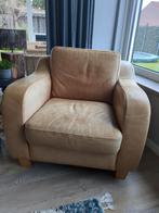 Leren fauteuil lederen coqnac vintage doorleefd, Ophalen, Gebruikt, 75 tot 100 cm, 50 tot 75 cm