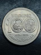 1 Dollar 1974 Canada Winnipeg 100ste verjaardag van Winnipeg, Postzegels en Munten, Munten | Amerika, Ophalen of Verzenden, Noord-Amerika