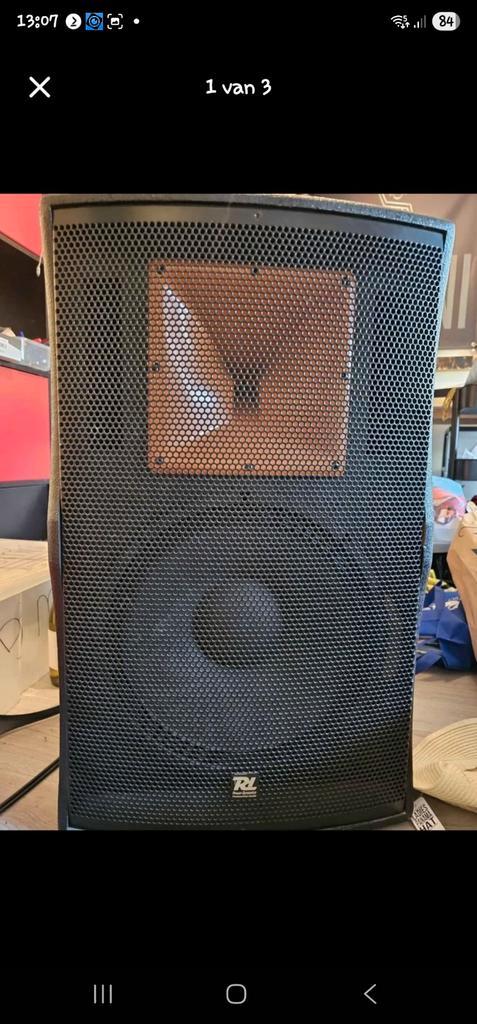 Power Dynamics PD-515A Actieve Speaker, Audio, Tv en Foto, Luidsprekers, Gebruikt, Front, Rear of Stereo speakers, 120 watt of meer