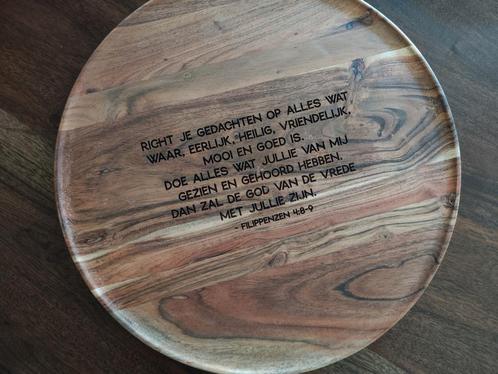 *NIEUW* Groot houten tekstbord bijbeltekst Filippenzen 4:8-9, Huis en Inrichting, Woonaccessoires | Tekstborden en Spreuken, Nieuw