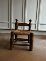 Vintage Houten Stoel in de stijl van Charles Dudouyt, Huis en Inrichting, Stoelen, Gebruikt, Bruin, Ophalen of Verzenden, Eén