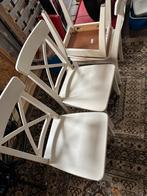 Vier IKEA Ingolf stoelen, Huis en Inrichting, Stoelen, Ophalen, Gebruikt, Wit, Vier