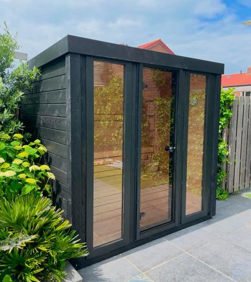 Black serie Panorama buiten sauna EPDM DAK, Sport en Fitness, Sauna, Nieuw, Complete sauna, Fins of Traditioneel, Ophalen of Verzenden