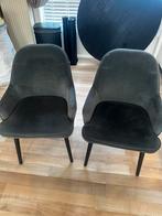 7 eetkamerstoelen velvet blauw groen, Ophalen, Gebruikt, Blauw, Stof