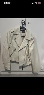 Witte leren jas, Wit, Zo goed als nieuw, Maat 36 (S), Verzenden