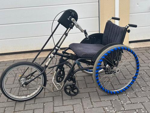 Handbike met rolstoel ultralight titanium, Diversen, Rolstoelen, Gebruikt, Handbewogen rolstoel, Inklapbaar, Ophalen of Verzenden