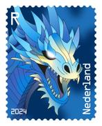 Nederland crypto stamp draak blauw, Ophalen of Verzenden, Na 1940, Postfris