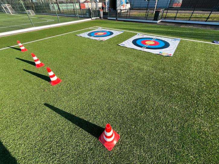 Mega Target, Doel, voetbal Curling t.b.v. zeskamp Sport-Spel, Hobby en Vrije tijd, Feestartikelen | Verhuur, Nieuw, Overige, Ophalen