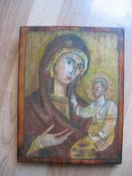 Houten Icoon Maria Warme Kleuren Vintage, Ophalen of Verzenden