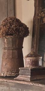 Oud houten pot sober landelijke stijl, Huis en Inrichting, Woonaccessoires | Zuilen en Pilaren, Ophalen, Gebruikt