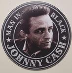 Johnny Cash man in black rond reclamebord van metaal deco, Info@deconoord.nl, Verzenden, Deco Noord, Nieuw