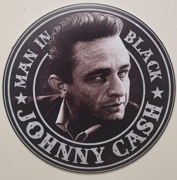 Johnny Cash man in black rond reclamebord van metaal deco  beschikbaar voor biedingen