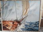 155x125 Enorm vintage painting oil Stephen Kaye, zeilen/zee, Ophalen