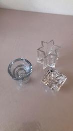 3 x waxine kaarsenhouder. Loodkristal 24%., Ophalen of Verzenden, Zo goed als nieuw, Overige materialen, Minder dan 25 cm