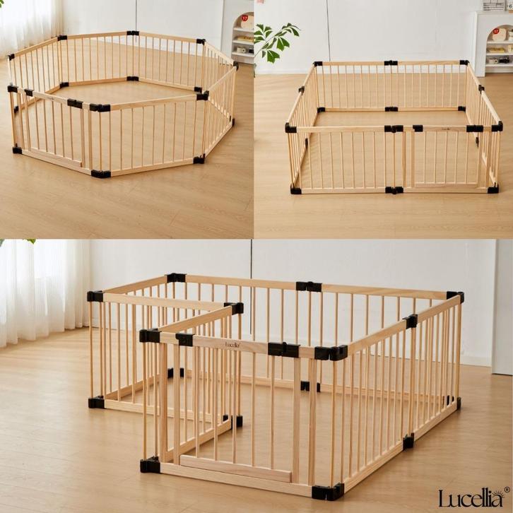 Lucellia Prime Wood Babybox – Inklapbaar – zwart, Kinderen en Baby's, Boxen, Nieuw, Vierkant, Ophalen of Verzenden