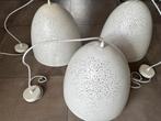 3 witte metalen hanglampen, Ophalen, Gebruikt, Metaal