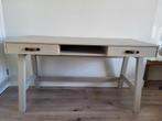 Woood bureau zandkleur met leren handvatten, Ophalen, Zo goed als nieuw