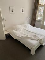 Auping Auronde - tweepersoonsbed met bedtafels 210x180, 180 cm, Gebruikt, 210 cm, Wit