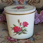 Leuk oud brocant blik, crème, roze rozen, Tchibo, Ophalen of Verzenden