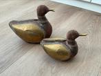 Hout met koperen eendjes, Antiek en Kunst, Antiek | Koper en Brons, Ophalen