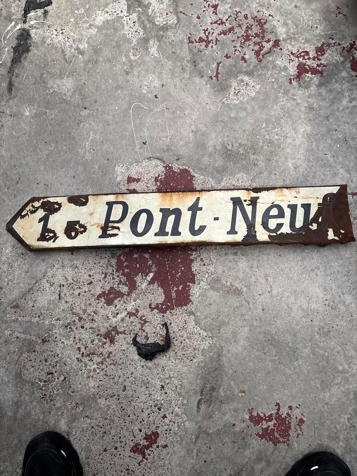 Vintage Pont-Neuf Straatnaambord, Antiek en Kunst, Antiek | Emaille, Ophalen of Verzenden