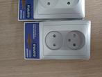 2 wandcontactdozen zilver Gamma-Everest, Ophalen of Verzenden, Zo goed als nieuw, Stopcontact