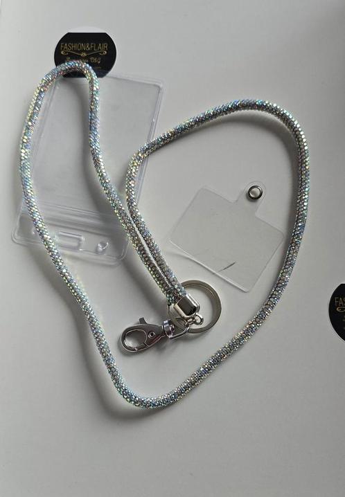 Telefoonkoord – Zilver met Glitter Steentjes, Audio, Tv en Foto, Koptelefoons, Nieuw, Overige merken, Ophalen of Verzenden