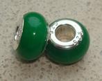 Bedel met groene jade voor groot-gat-bedelarmbanden, Want 18 Hoogvliet, Adorabeads, Verzenden, Nieuw